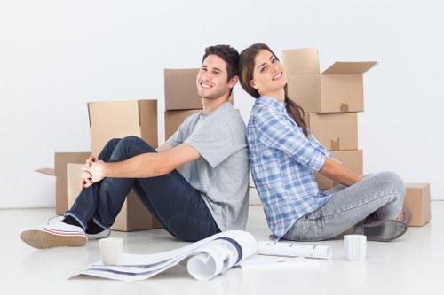 Loading furniture and boxes for a move in a Notting Hill flat