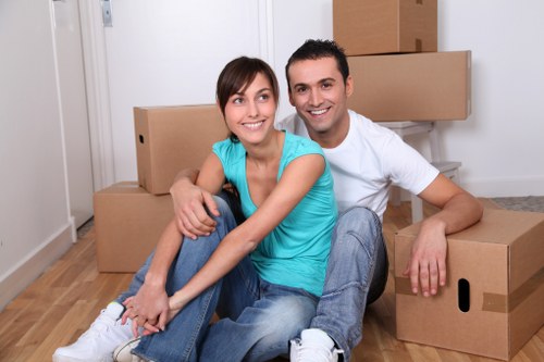 Furniture and boxes prepared for a local house or flat removal in Notting Hill