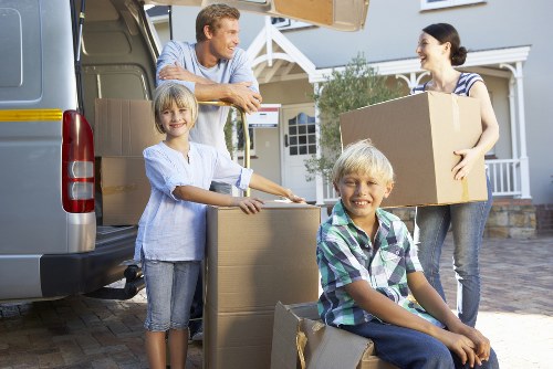 Packed boxes and furniture ready for urgent collection in West London