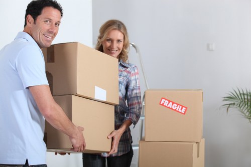 Student belongings prepared for storage and delivery