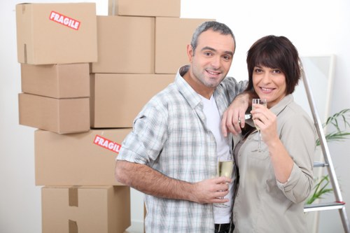 Moving crew handling access in a Notting Hill property